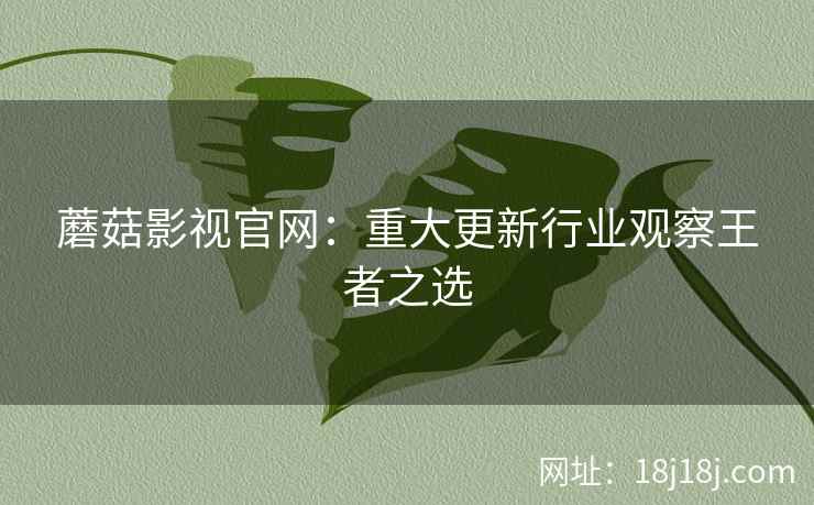 蘑菇影视官网：重大更新行业观察王者之选