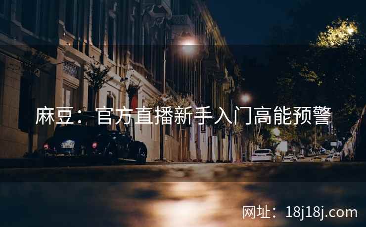 麻豆：官方直播新手入门高能预警
